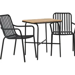 New Venture Home Parvekeryhmä ,  88x70cm Holmbeck-pöytä + 2 mustaa Peking-tuolia