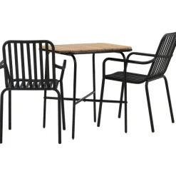 New Venture Home Parvekeryhmä ,  88x70cm Holmbeck-pöytä + 2 mustaa Peking-tuolia