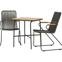 Venture Home Parvekeryhmä , 88x70cm Holmbeck-pöytä + 2 tummanharmaata Bois-tuolia
