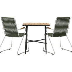 Venture Home Parvekeryhmä ,  88x70cm Holmbeck-pöytä + 2 tummanharmaata Bois-tuolia