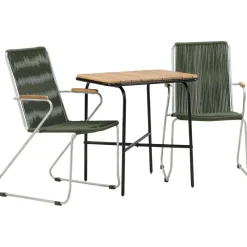 Venture Home Parvekeryhmä ,  88x70cm Holmbeck-pöytä + 2 tummanharmaata Bois-tuolia