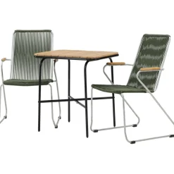 Venture Home Parvekeryhmä ,  88x70cm Holmbeck-pöytä + 2 tummanharmaata Bois-tuolia