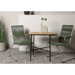 Venture Home Parvekeryhmä ,  88x70cm Holmbeck-pöytä + 2 tummanharmaata Bois-tuolia
