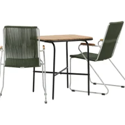 Venture Home Parvekeryhmä ,  88x70cm Holmbeck-pöytä + 2 tummanharmaata Bois-tuolia