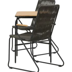Venture Home Parvekeryhmä ,  88x70cm Holmbeck-pöytä + 2 tummanharmaata Bois-tuolia