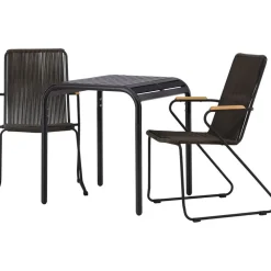 Online Venture Home Parvekeryhmä , 70x70cm musta Borneo-pöytä + 2 mustaa Bois-tuolia