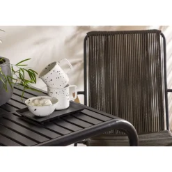 Online Venture Home Parvekeryhmä , 70x70cm musta Borneo-pöytä + 2 mustaa Bois-tuolia