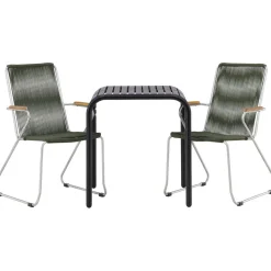 Online Venture Home Parvekeryhmä , 70x70cm musta Borneo-pöytä + 2 mustaa Bois-tuolia