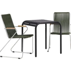 Online Venture Home Parvekeryhmä , 70x70cm musta Borneo-pöytä + 2 mustaa Bois-tuolia