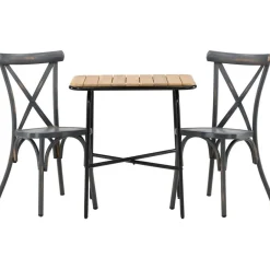 Best Venture Home Parvekeryhmä , 88x70cm Holmbeck-pöytä + 2 mustaa Tablas-tuolia