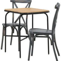Best Venture Home Parvekeryhmä , 88x70cm Holmbeck-pöytä + 2 mustaa Tablas-tuolia