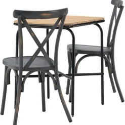 Best Venture Home Parvekeryhmä , 88x70cm Holmbeck-pöytä + 2 mustaa Tablas-tuolia