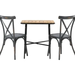Best Venture Home Parvekeryhmä , 88x70cm Holmbeck-pöytä + 2 mustaa Tablas-tuolia