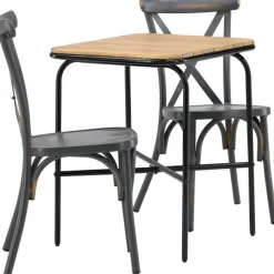 Best Venture Home Parvekeryhmä , 88x70cm Holmbeck-pöytä + 2 mustaa Tablas-tuolia
