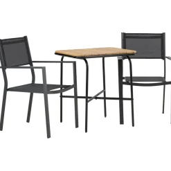 Sale Venture Home Parvekeryhmä , 88x70cm Holmbeck-pöytä + 2 mustaa Copacabana-tuolia
