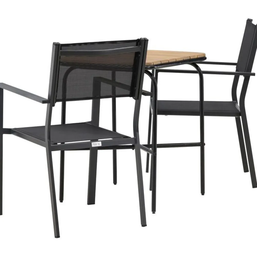 Sale Venture Home Parvekeryhmä , 88x70cm Holmbeck-pöytä + 2 mustaa Copacabana-tuolia
