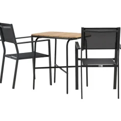 Sale Venture Home Parvekeryhmä , 88x70cm Holmbeck-pöytä + 2 mustaa Copacabana-tuolia