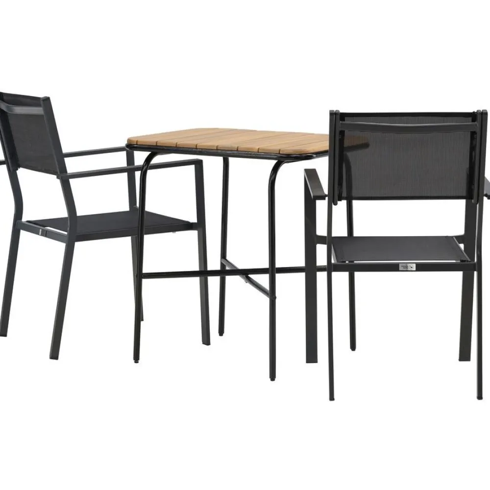 Sale Venture Home Parvekeryhmä , 88x70cm Holmbeck-pöytä + 2 mustaa Copacabana-tuolia