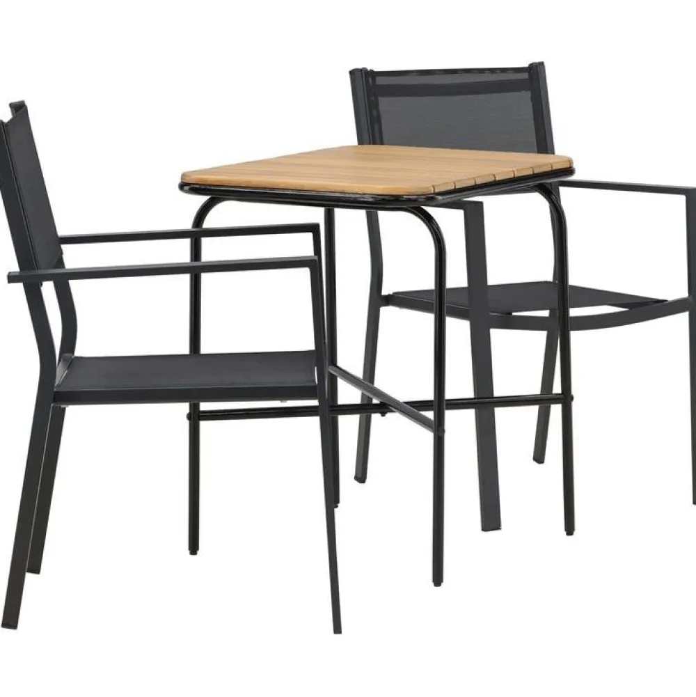 Sale Venture Home Parvekeryhmä , 88x70cm Holmbeck-pöytä + 2 mustaa Copacabana-tuolia