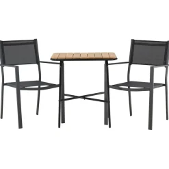 Sale Venture Home Parvekeryhmä , 88x70cm Holmbeck-pöytä + 2 mustaa Copacabana-tuolia