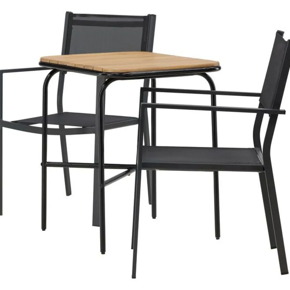 Sale Venture Home Parvekeryhmä , 88x70cm Holmbeck-pöytä + 2 mustaa Copacabana-tuolia