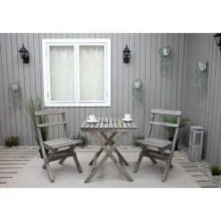 Best Baltic Garden Parvekesetti Wilma 65x65cm pöytä + 2 Knohult tuolia musta