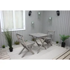 Best Baltic Garden Parvekesetti Wilma 65x65cm pöytä + 2 Knohult tuolia musta
