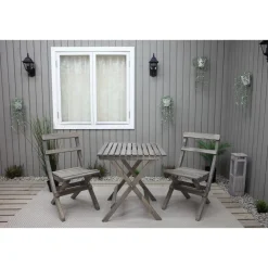 Best Baltic Garden Parvekesetti Wilma 65x65cm pöytä + 2 Knohult tuolia musta