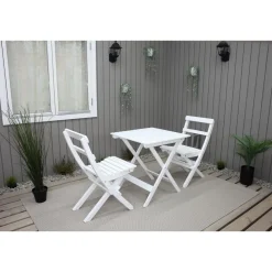 Best Baltic Garden Parvekesetti Wilma 65x65cm pöytä + 2 Knohult tuolia musta