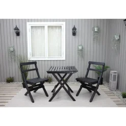 Best Baltic Garden Parvekesetti Wilma 65x65cm pöytä + 2 Knohult tuolia musta