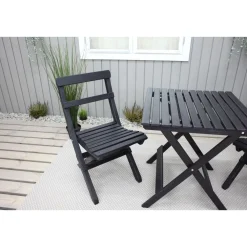 Best Baltic Garden Parvekesetti Wilma 65x65cm pöytä + 2 Knohult tuolia musta