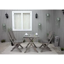 Outlet Baltic Garden Parvekesetti Wilma 65x65cm pöytä + 2 Visby tuolia harmaa