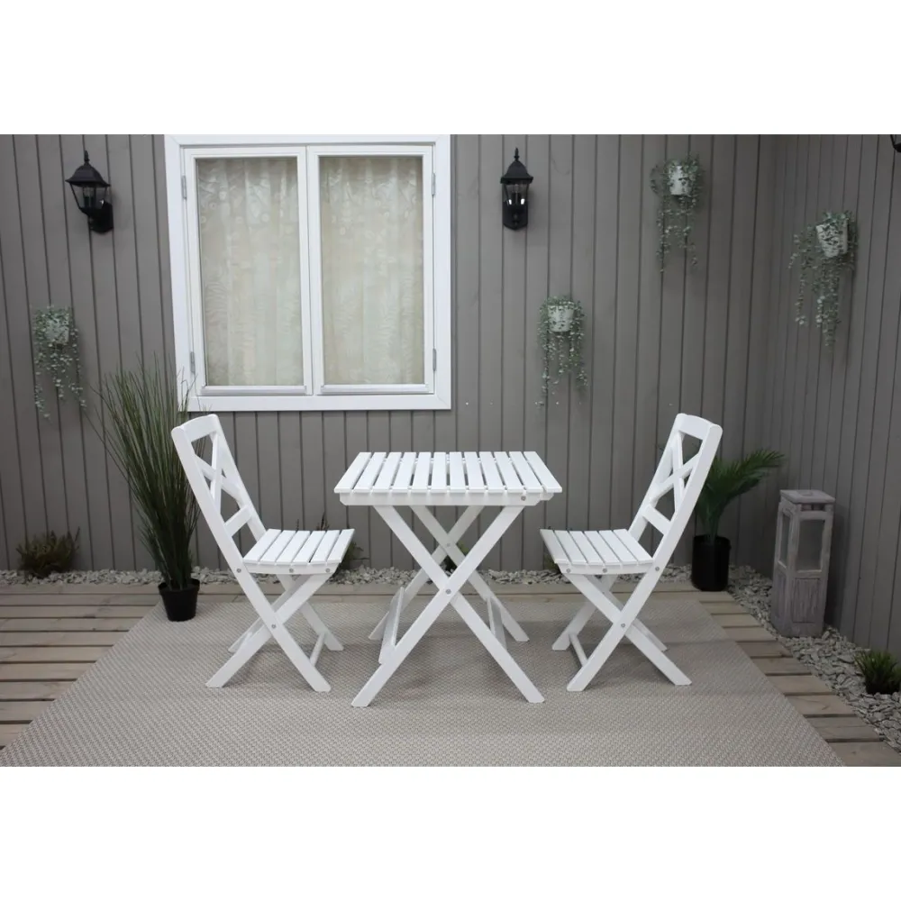 Best Baltic Garden Parvekesetti Wilma 65x65cm pöytä + 2 tuolia er värejäa
