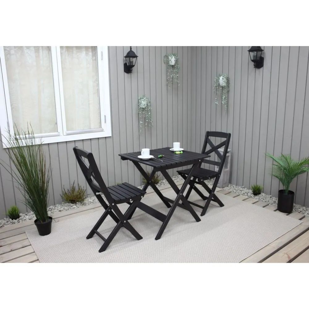 Best Baltic Garden Parvekesetti Wilma 65x65cm pöytä + 2 tuolia er värejäa
