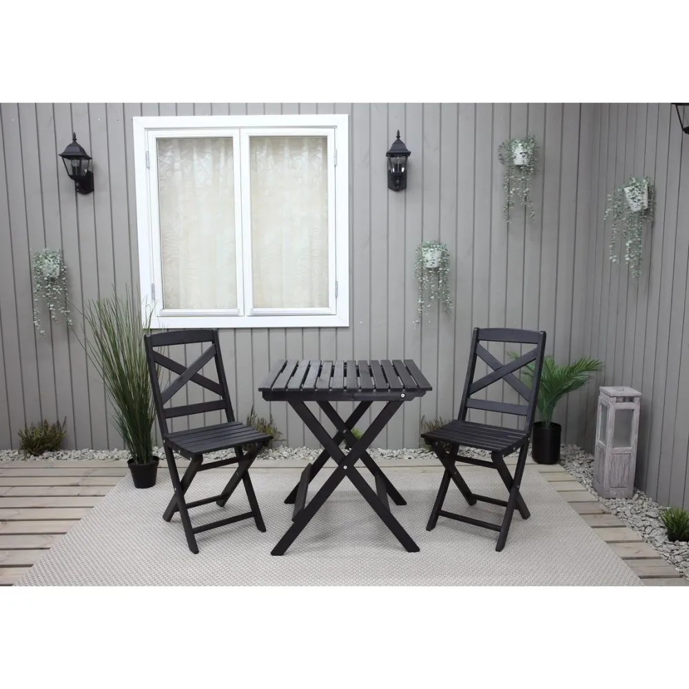 Best Baltic Garden Parvekesetti Wilma 65x65cm pöytä + 2 tuolia er värejäa