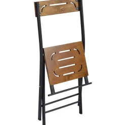 Linento Garden Parvekesetti Bistro Set 3, 2 tuolia + pöytä, kokoontaittuva, musta/pähkinä