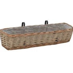 FinePRICE Parvekkeen kukkalaatikko 2 kpl paju PE-vuori 80 cm
