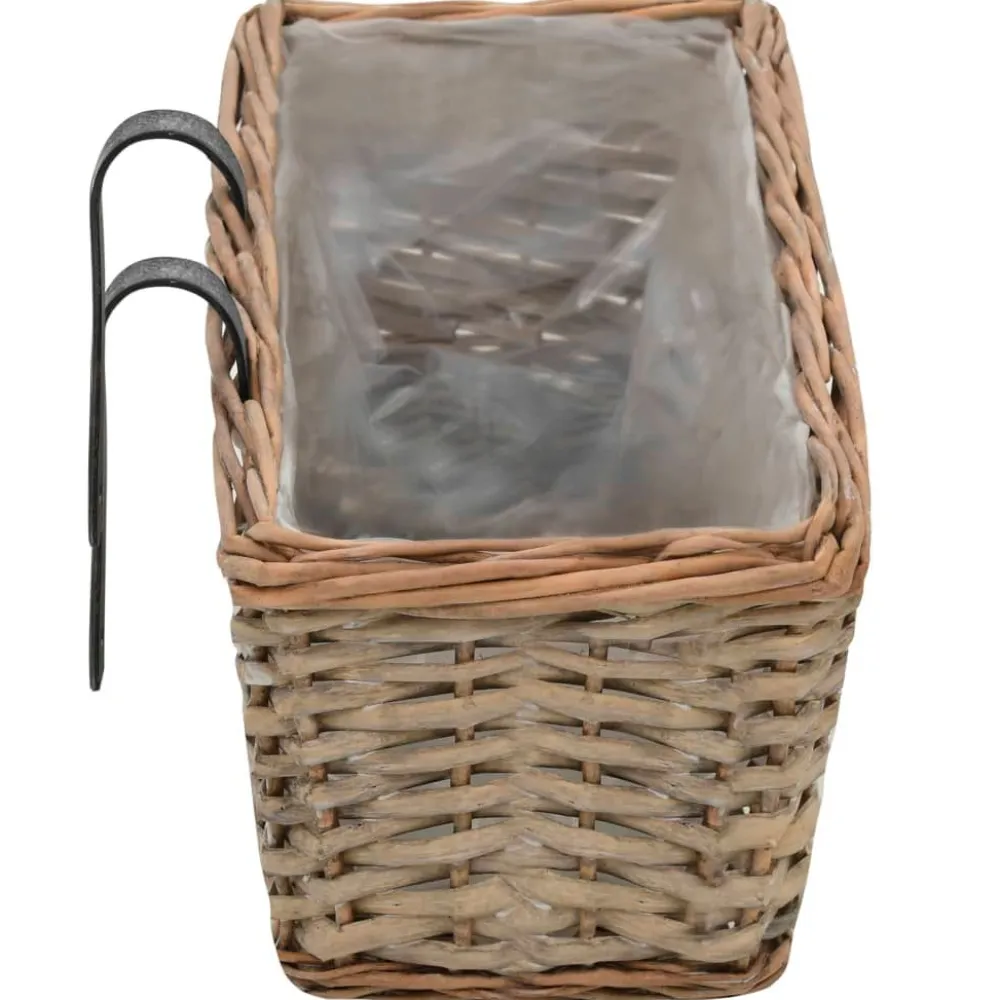 FinePRICE Parvekkeen kukkalaatikko 2 kpl paju PE-vuori 80 cm