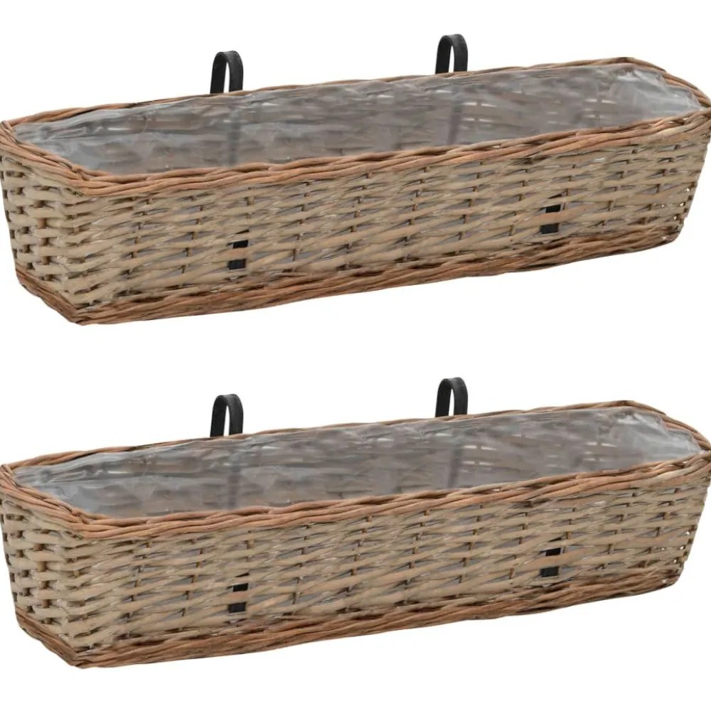 FinePRICE Parvekkeen kukkalaatikko 2 kpl paju PE-vuori 80 cm