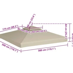 New FinePRICE Paviljongin kangaskatto 310g/m² beige 3x3m