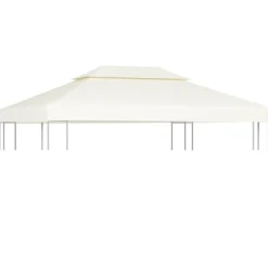 Clearance FinePRICE Paviljongin kangaskatto 310g/m² kermanvalkoinen 3x4m