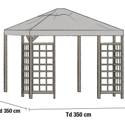 Online Brafab Paviljongin kattokangas Hov, 350x350cm, harmaa
