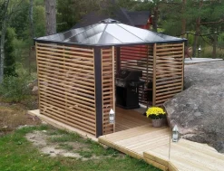 Best Palram-Canopia Paviljonki Palermo 3000 3 x 3 m 8,7 m² harmaa