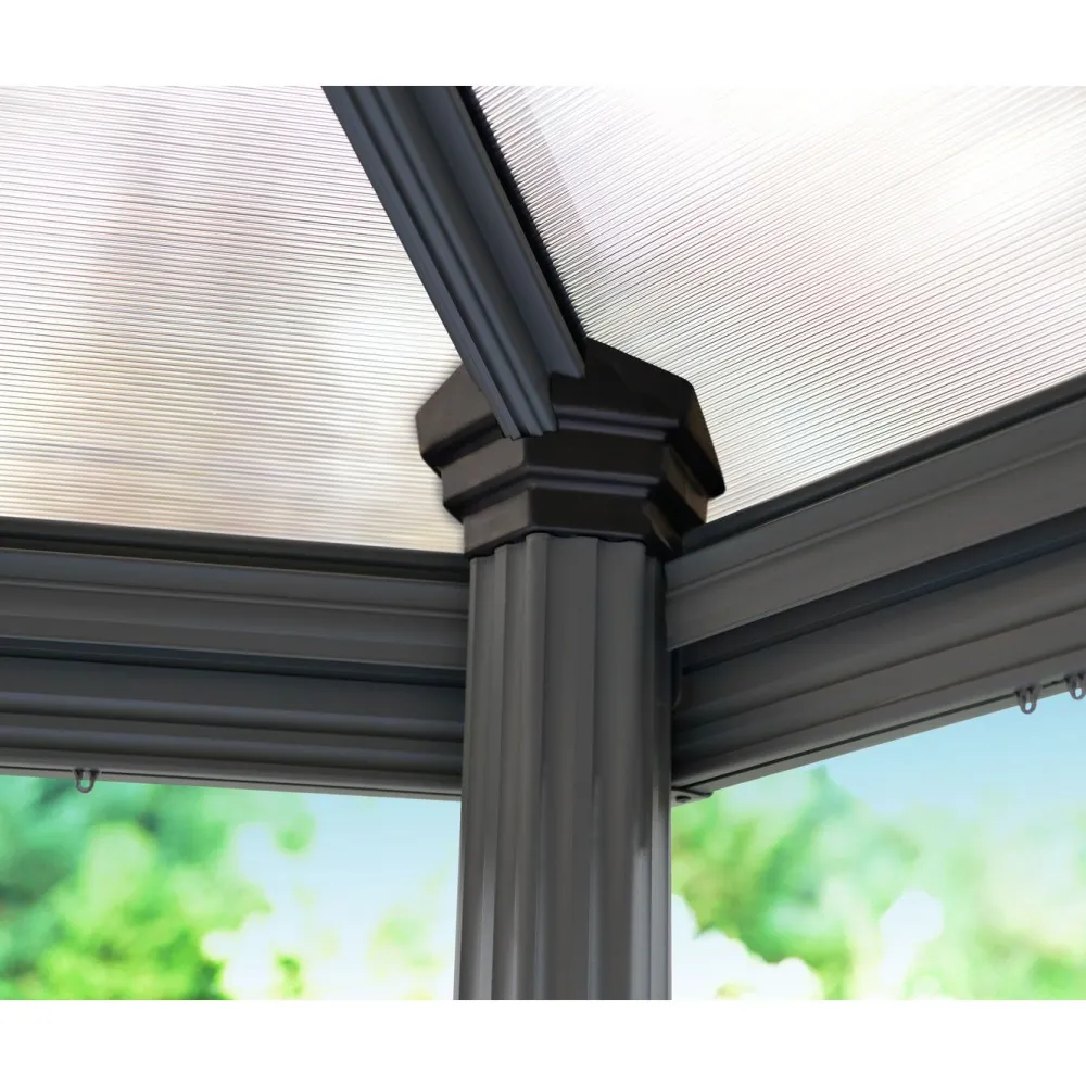 Online Palram-Canopia Paviljonki Roma 6-kulmainen 3,6 x 4, 2 m 14,9 m² harmaa