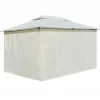 Outlet FinePRICE Paviljonki verhoilla 4x3m valkoinen