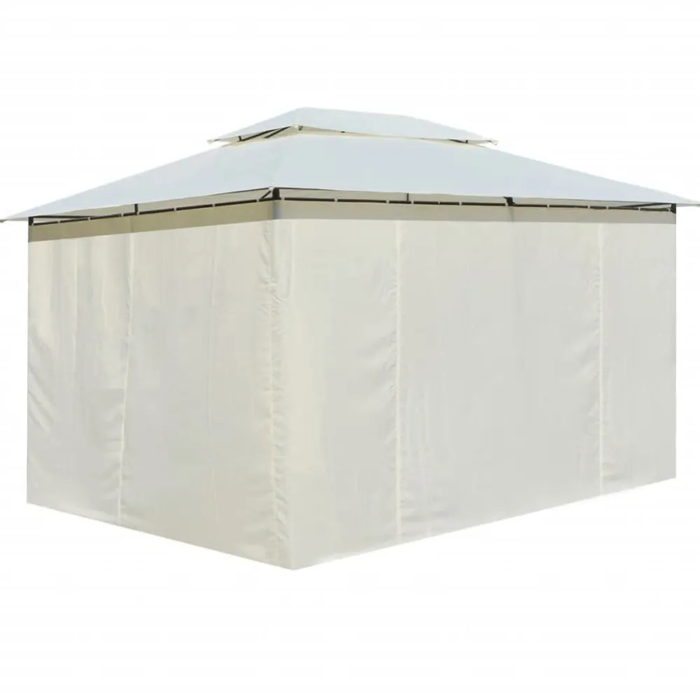 Outlet FinePRICE Paviljonki verhoilla 4x3m valkoinen
