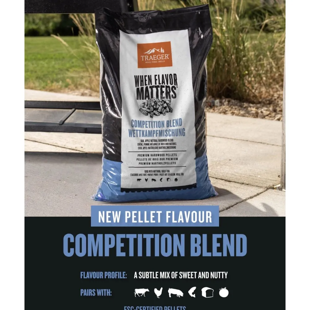 Clearance Traeger Pelletti Competition Blend EU, 9kg, kirsikka/tammi