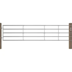 Outlet FinePRICE Peltoportti 5-tankoinen teräs (150-400)x90cm hopea