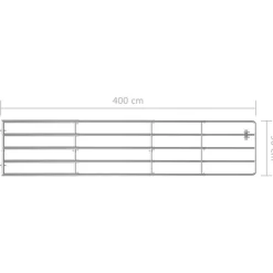 Outlet FinePRICE Peltoportti 5-tankoinen teräs (150-400)x90cm hopea