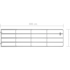 New FinePRICE Peltoportti 5-tankoinen teräs (115-300)x90cm hopea
